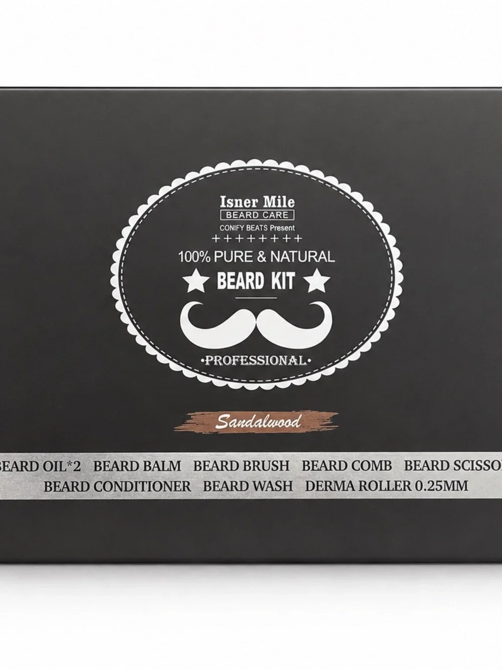 Isner Mile Sandalwood Complete Beard Grooming Kit Men’s Gift Set New